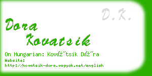 dora kovatsik business card